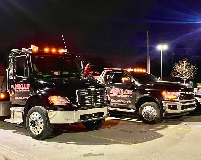 Miklos Towing fleet - tow trucks ready for service